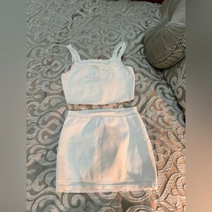 LA Heart Two-Piece Crop Top and Skirt Set